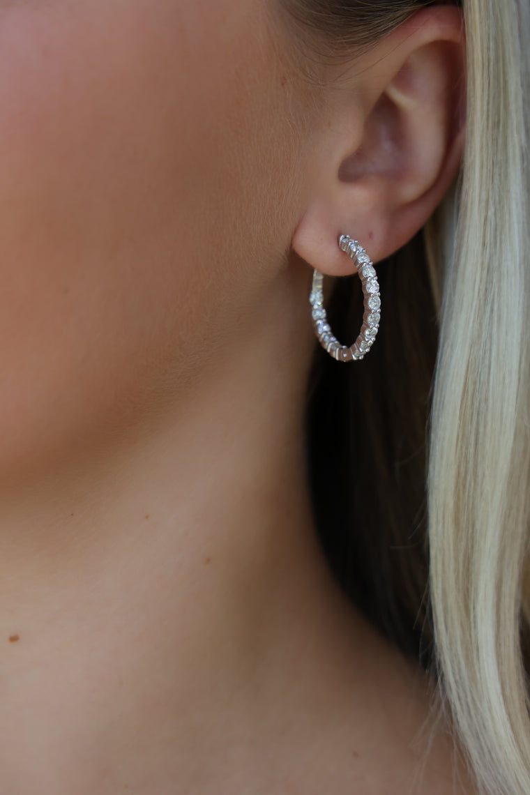 Inside Out Diamond Hoop Earrings - Pasha Fine Jewelry