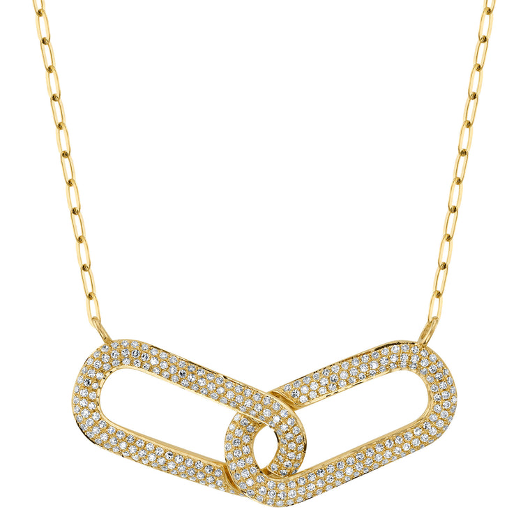 Diamond Interlock Link Necklace