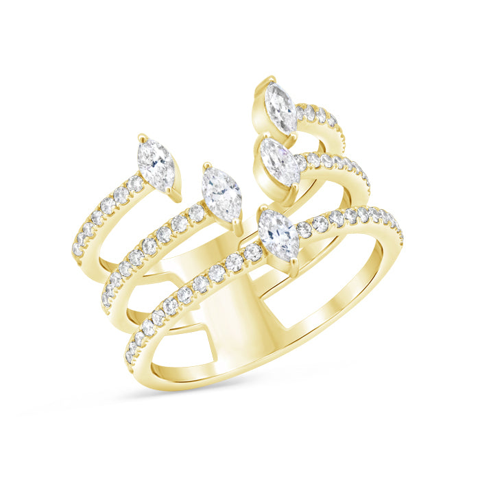 5 Marquise + Pavé Stone Ring