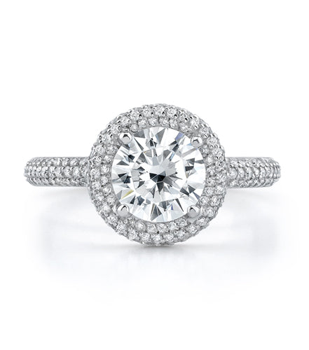 Round Cut Halo Pave