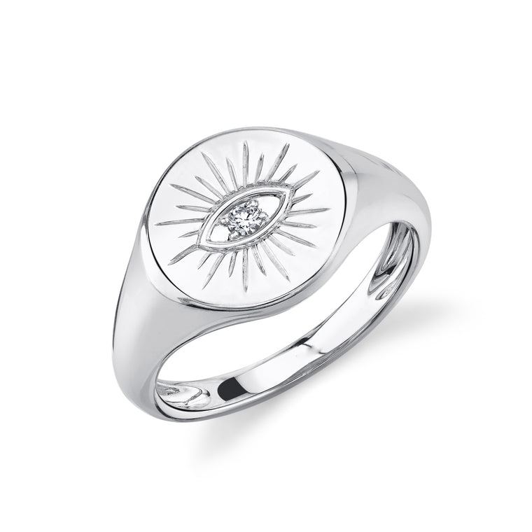 Evil Eye Signet Ring - Pasha Fine Jewelry