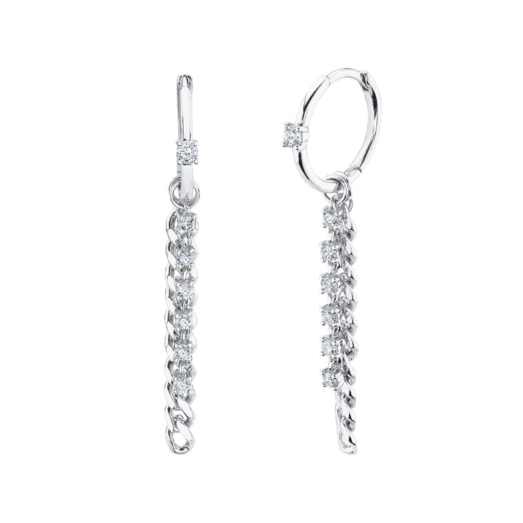 Diamond Link Huggie Earring - Pasha Fine Jewelry