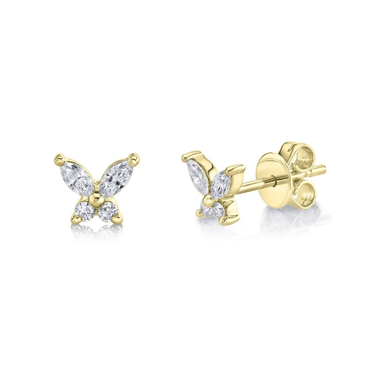 Diamond Butterfly Studs