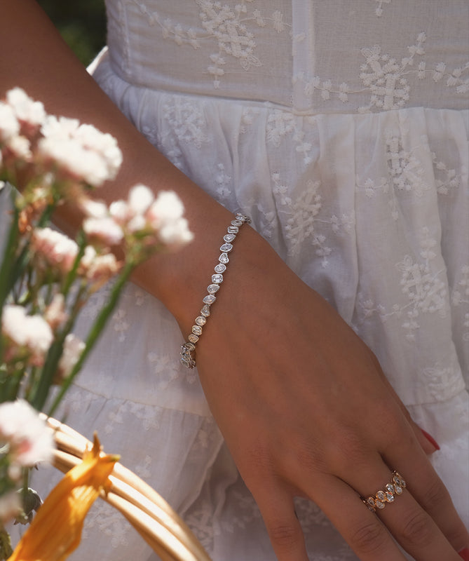 Bezel Set Multi Stone Bracelet