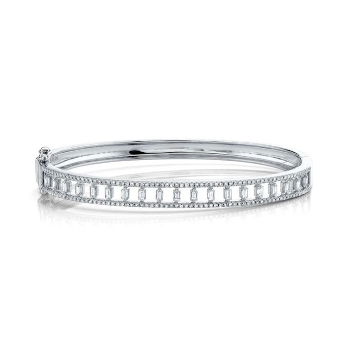 Baguette & Round Diamond Bangle