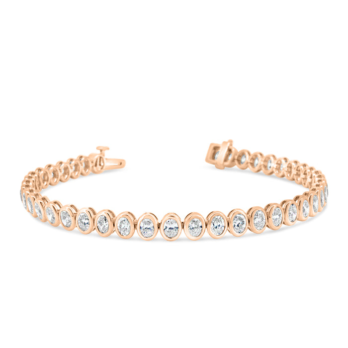 Bezel Set Oval Tennis Bracelet