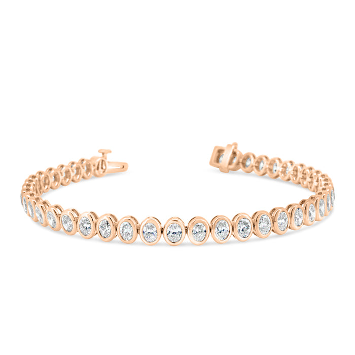 Bezel Set Oval Tennis Bracelet