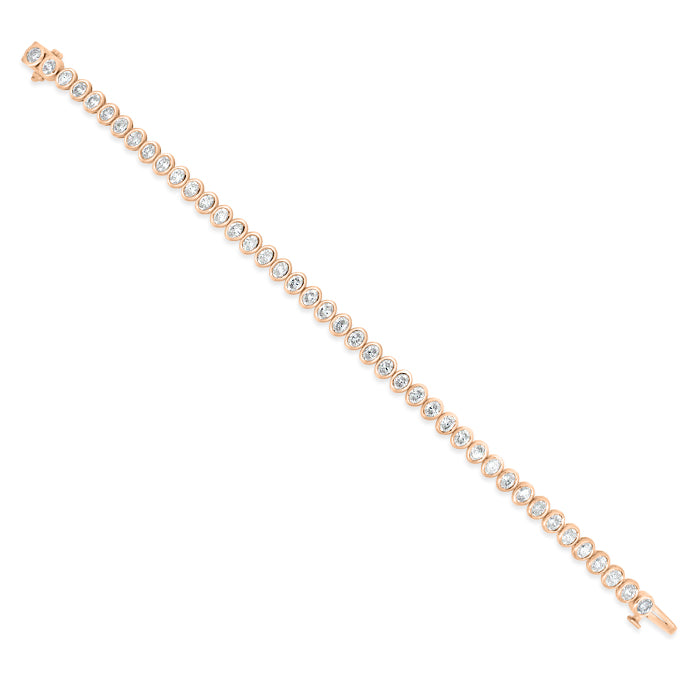 Bezel Set Oval Tennis Bracelet