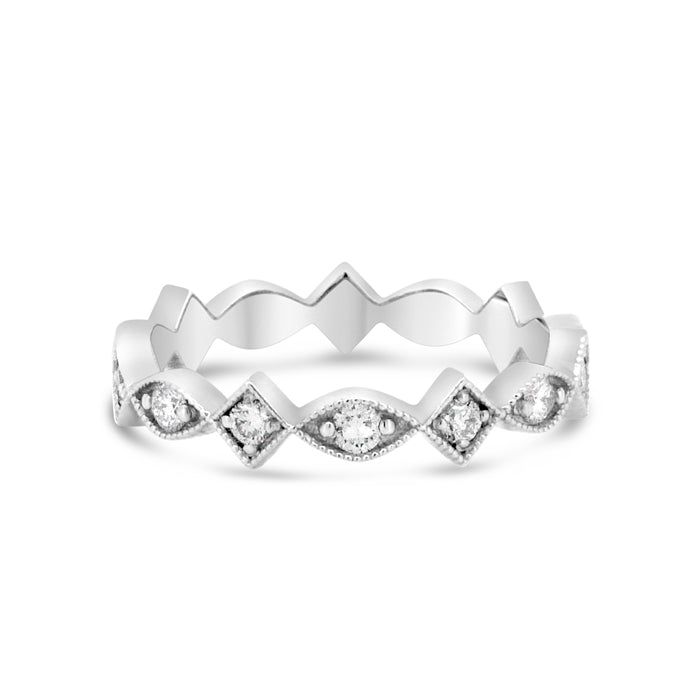 Scallop & Square Eternity Band