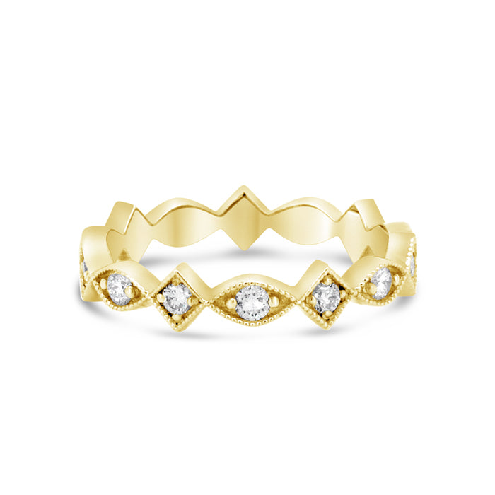 Scallop & Square Eternity Band