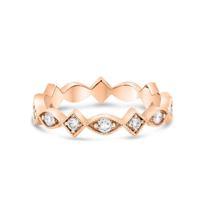 Scallop & Square Eternity Band