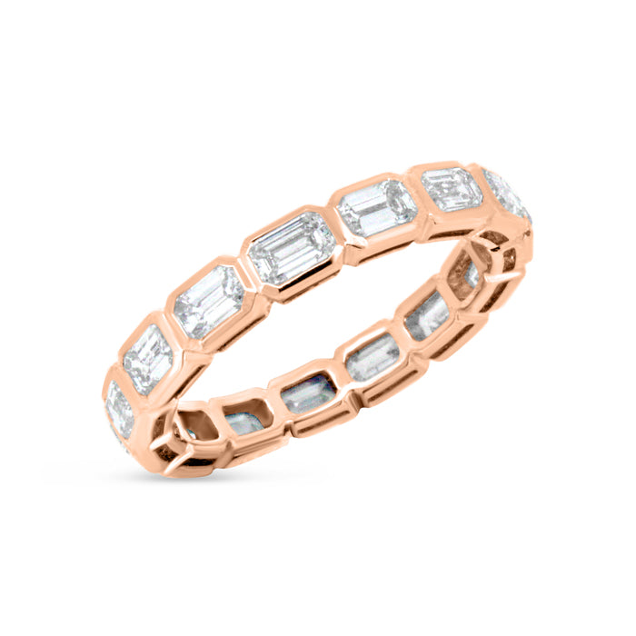 East/West Emerald Eternity Band