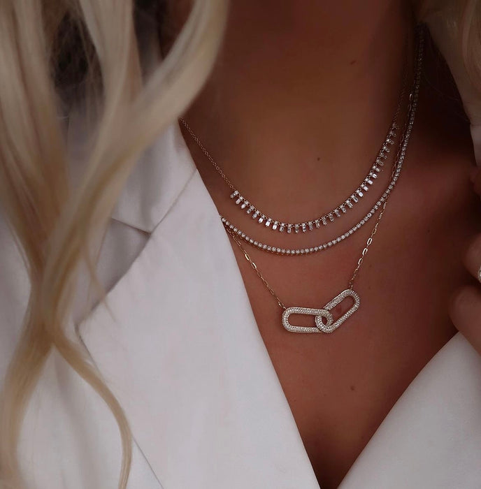Diamond Baguette Necklace