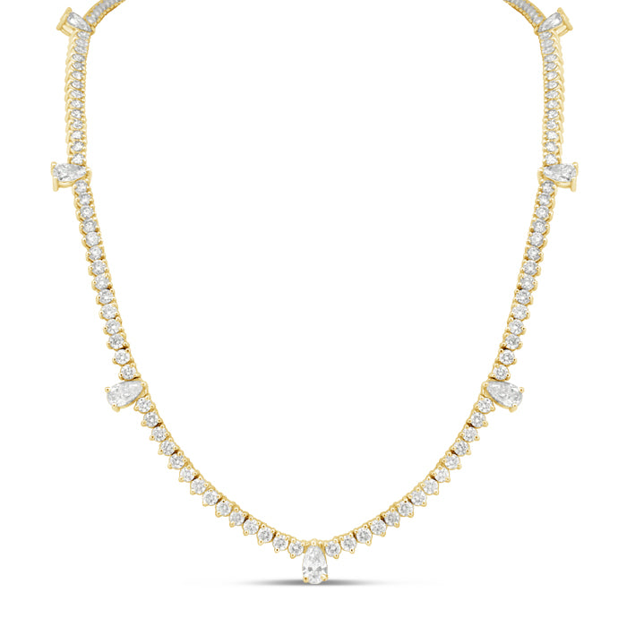 7 Pear Tennis Necklace