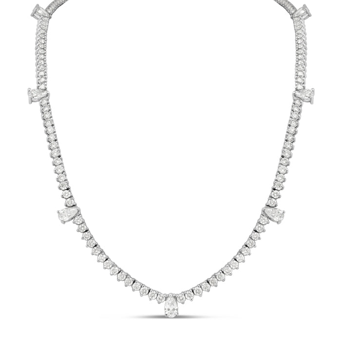 7 Pear Tennis Necklace
