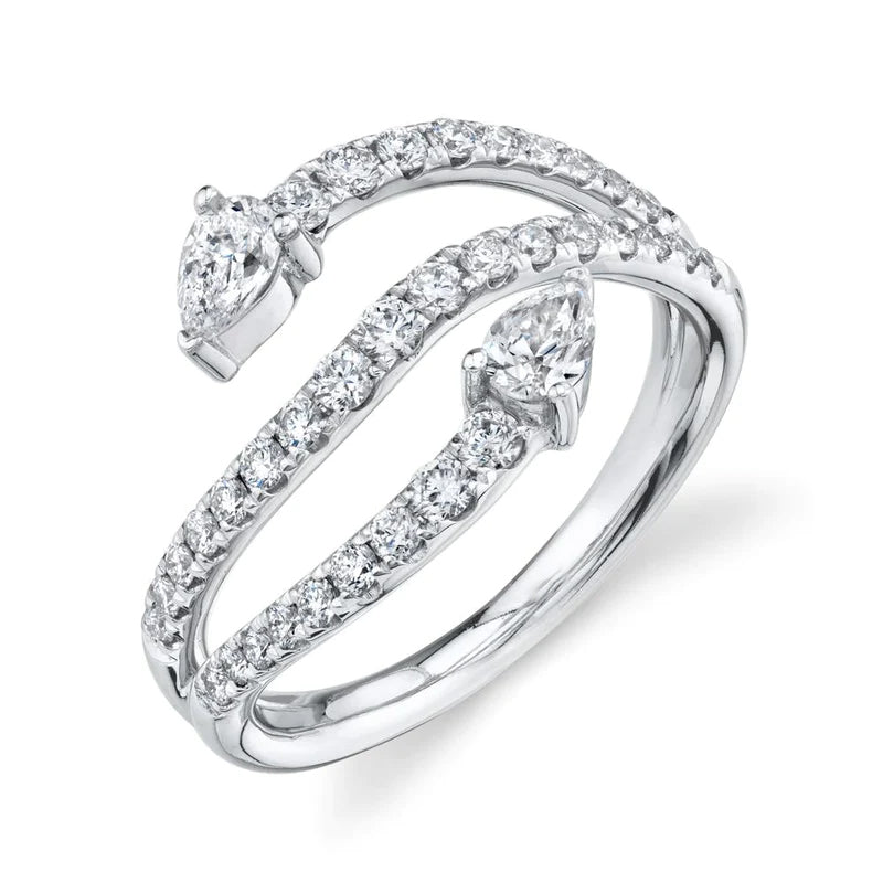 Pear and Pavé Diamond Ring