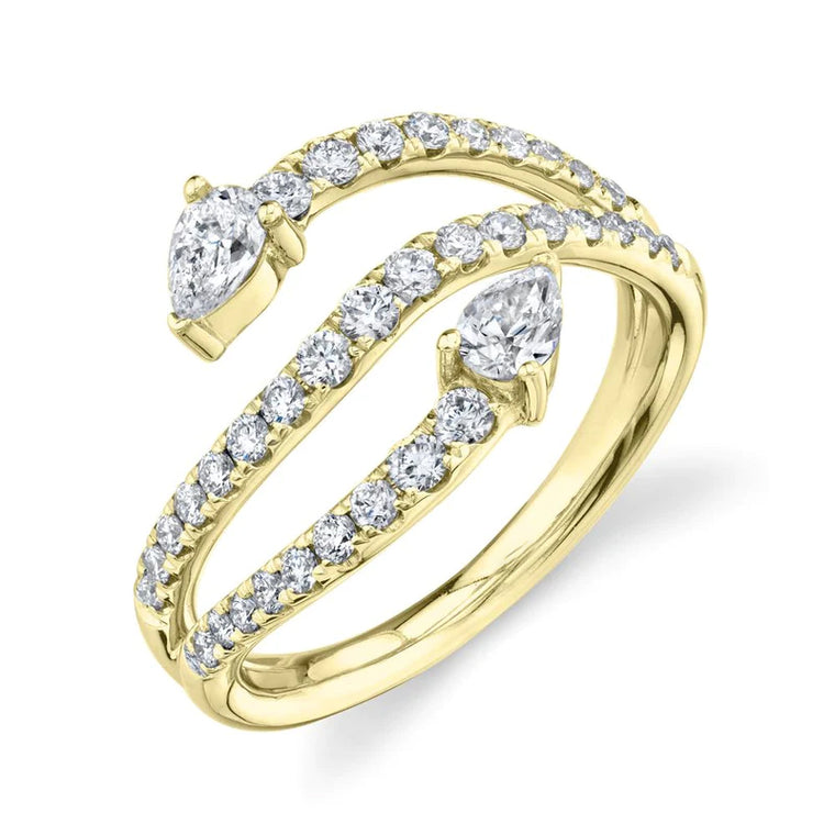 Pear and Pavé Diamond Ring