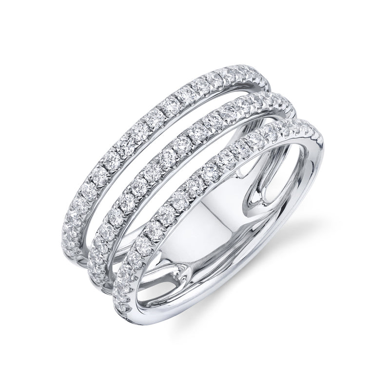 Three Row Pavé Diamond Ring