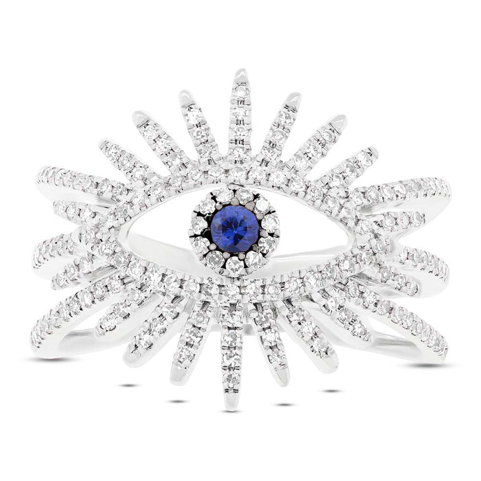 Sapphire + Diamond Evil Eye Ring