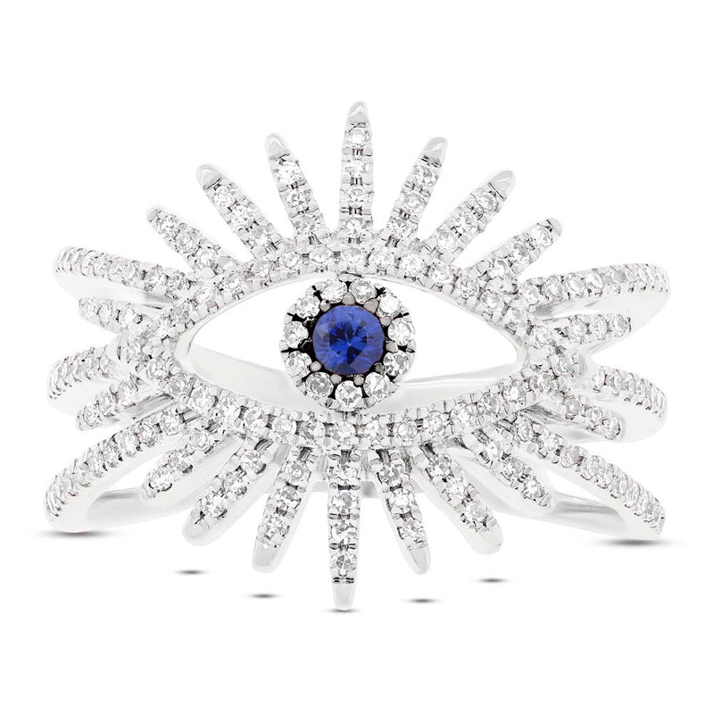 Sapphire + Diamond Evil Eye Ring