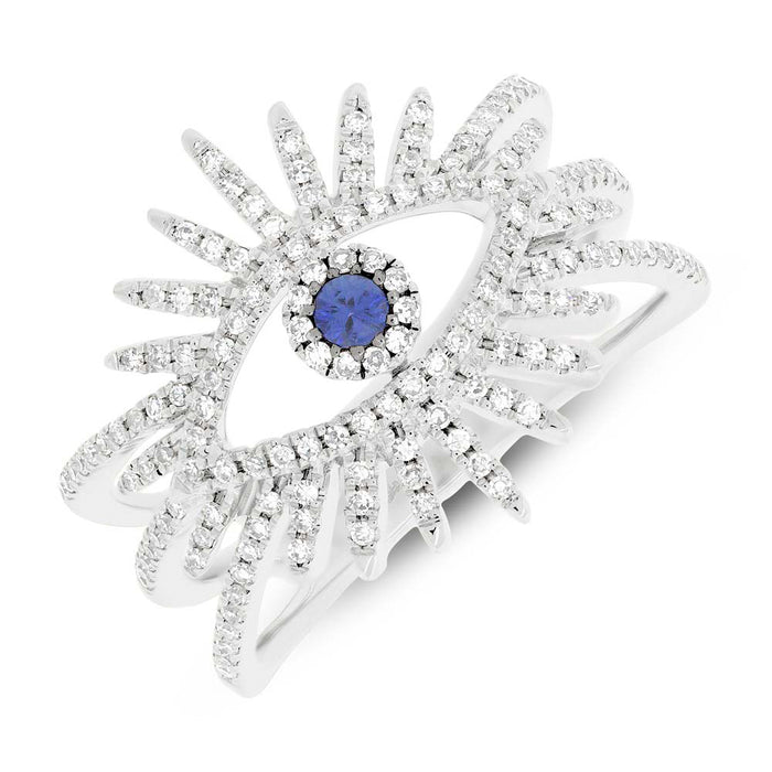 Sapphire + Diamond Evil Eye Ring