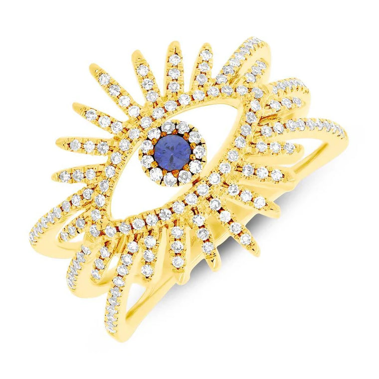 Sapphire + Diamond Evil Eye Ring
