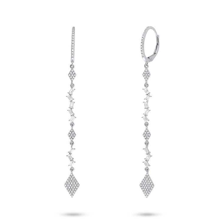 Diamond Baguette Drop Earrings