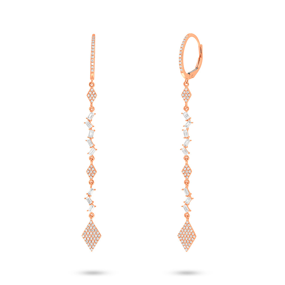 Diamond Baguette Drop Earrings - Pasha Fine Jewelry