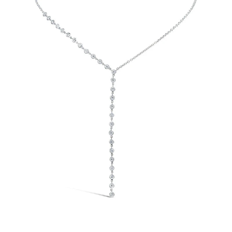 Half Bezel Diamond Necklace - Pasha Fine Jewelry