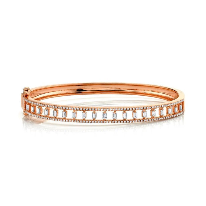 Baguette & Round Diamond Bangle