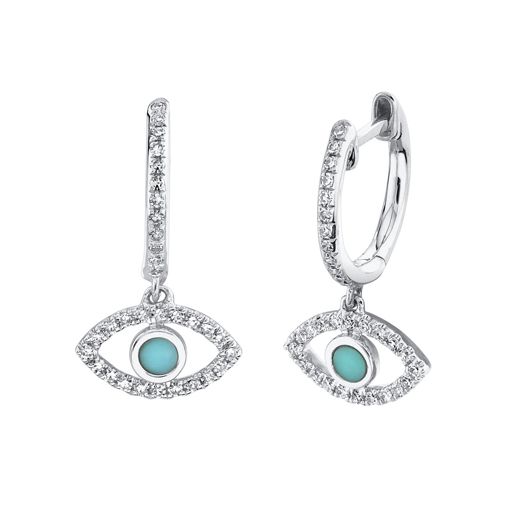 Evil Eye Huggies - Pasha Fine Jewelry