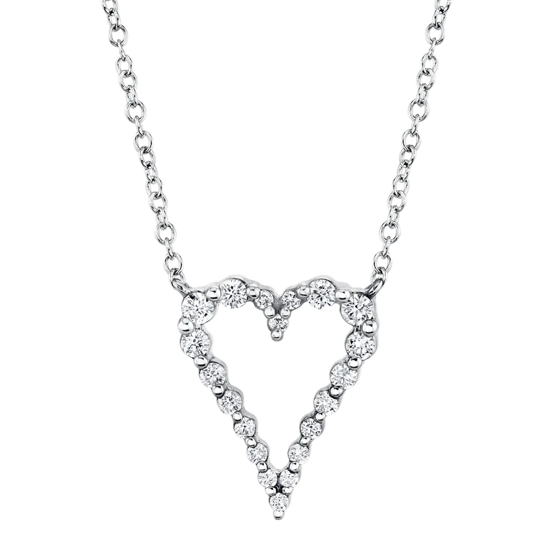 Single Prong Diamond Heart Pendant