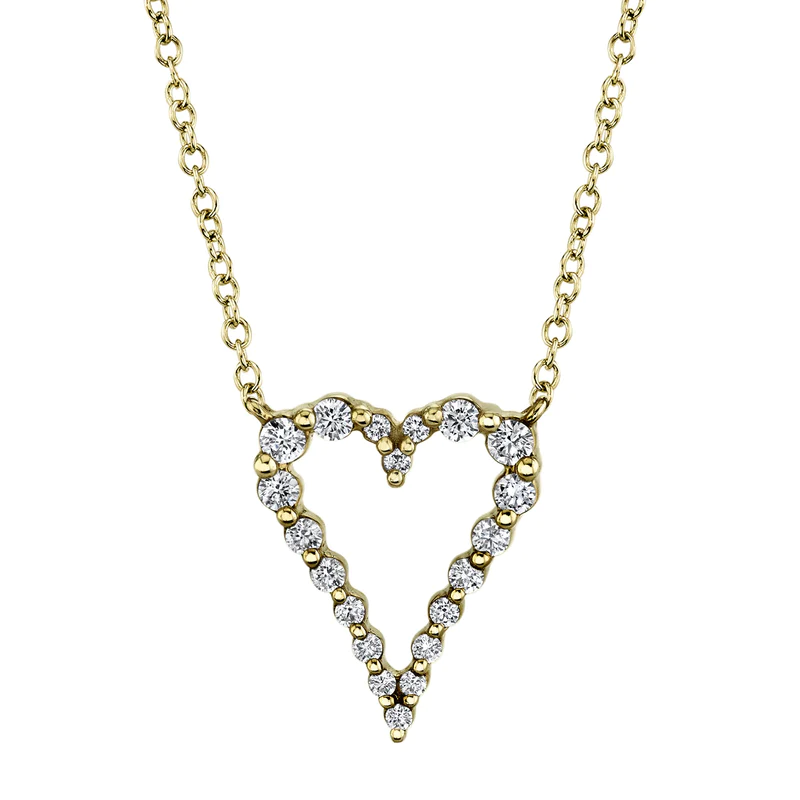 Single Prong Diamond Heart Pendant