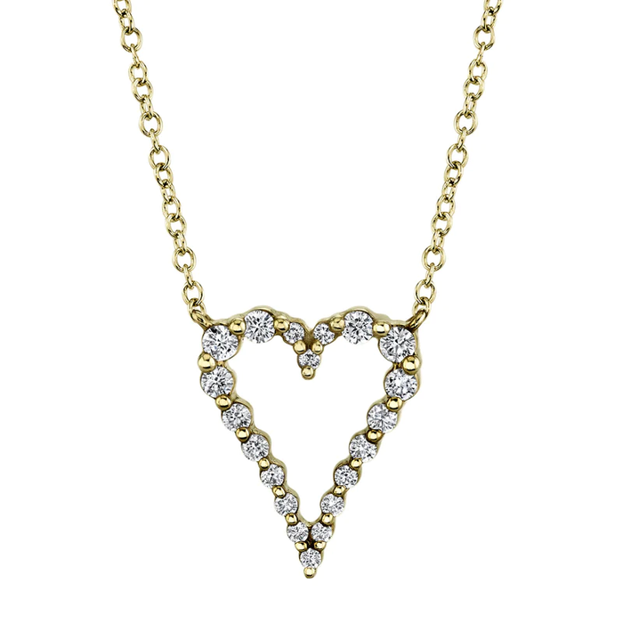 Single Prong Diamond Heart Pendant