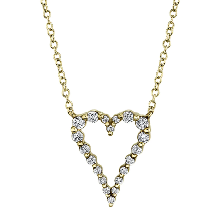 Single Prong Diamond Heart Pendant