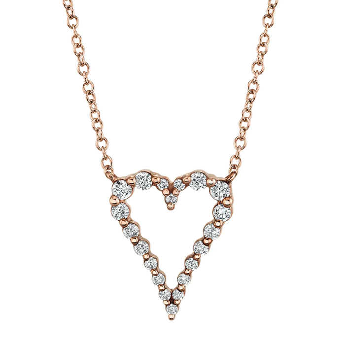 Single Prong Diamond Heart Pendant