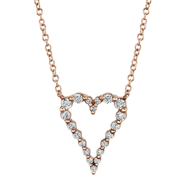 Single Prong Diamond Heart Pendant