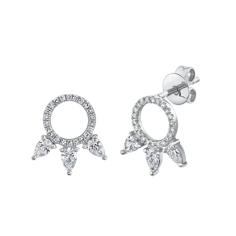 Diamond Pear Stud Earring