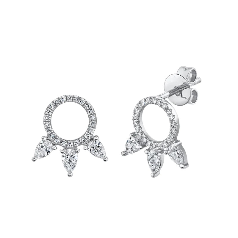 Diamond Pear Stud Earring