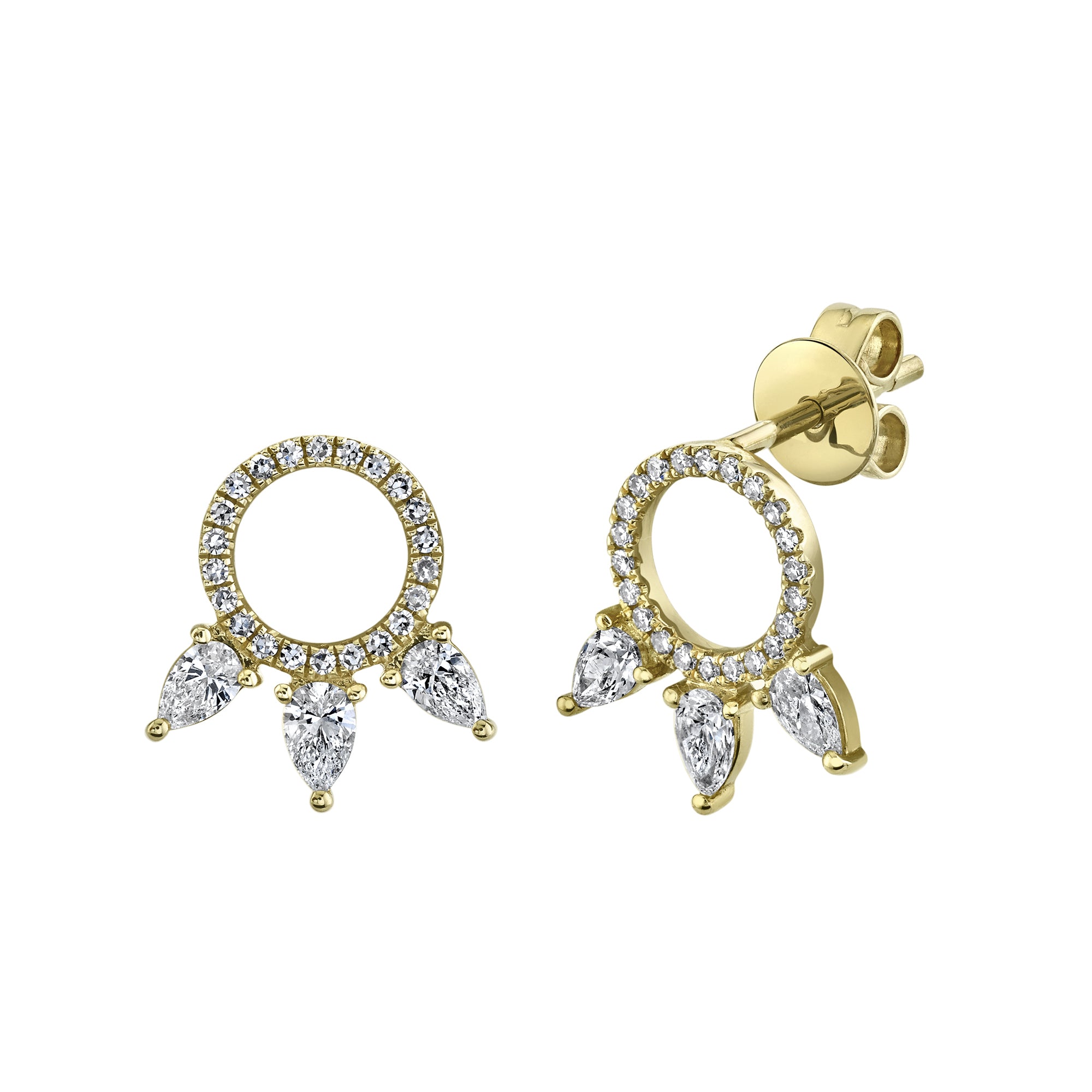 Diamond Pear Stud Earring