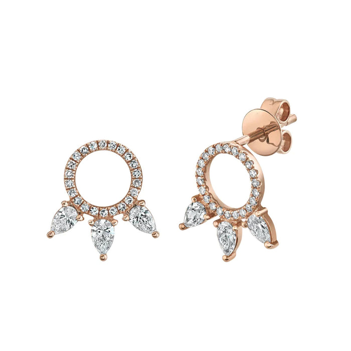 Diamond Pear Stud Earring