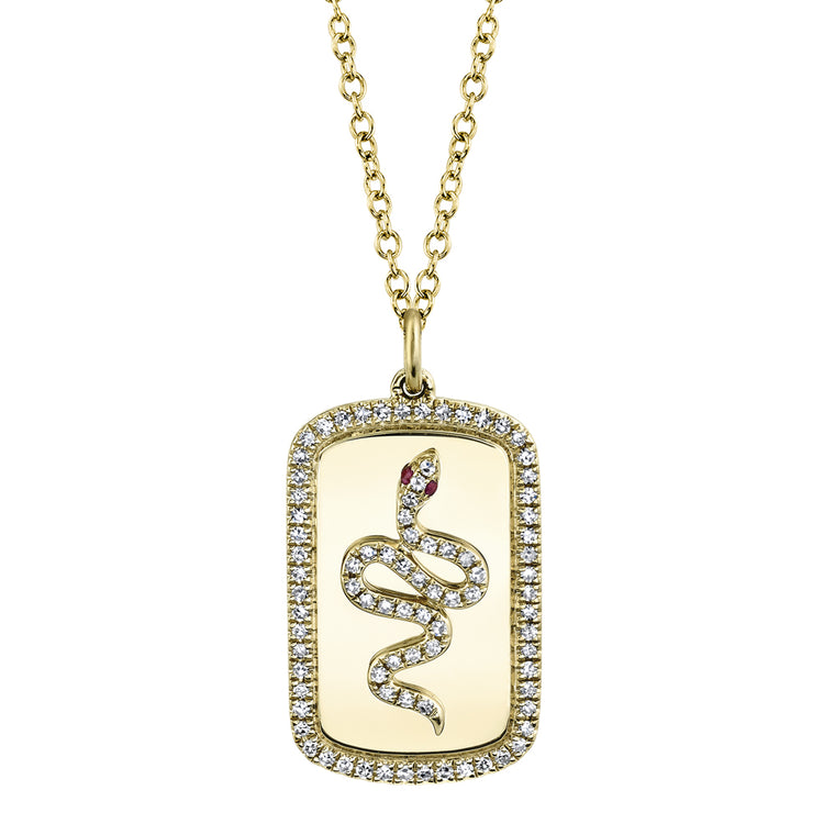 Diamond Snake Dog Tag