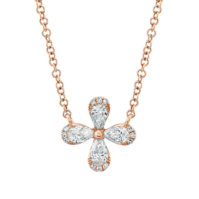 Pear cut Flower Necklace