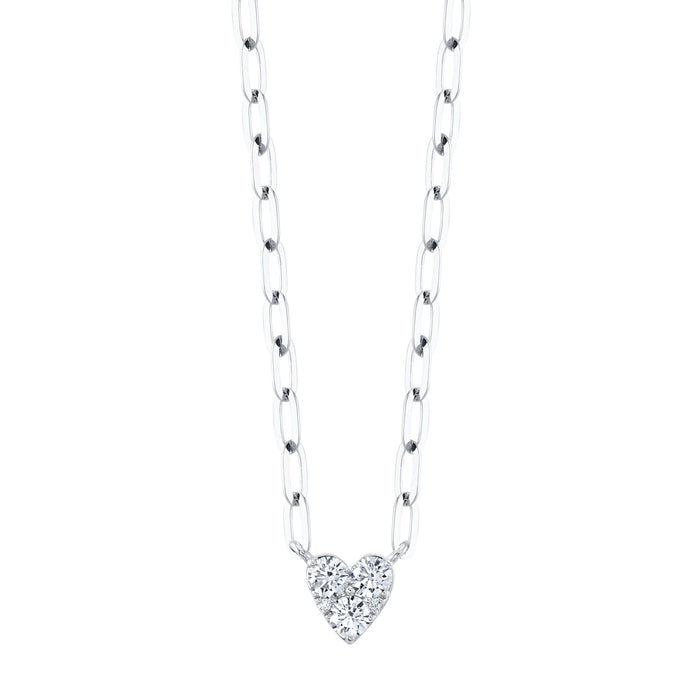 Diamond Heart Link Necklace