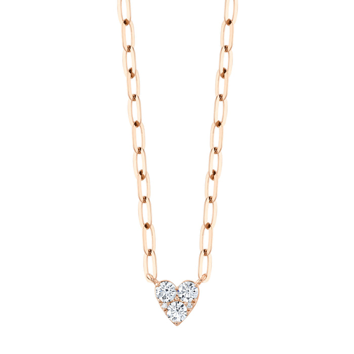 Diamond Heart Link Necklace