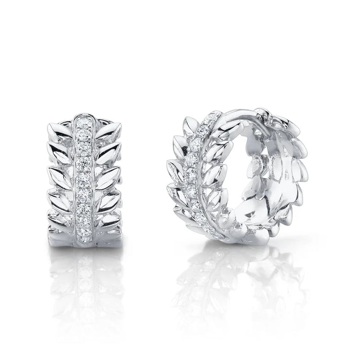 Diamond Feather Hoops
