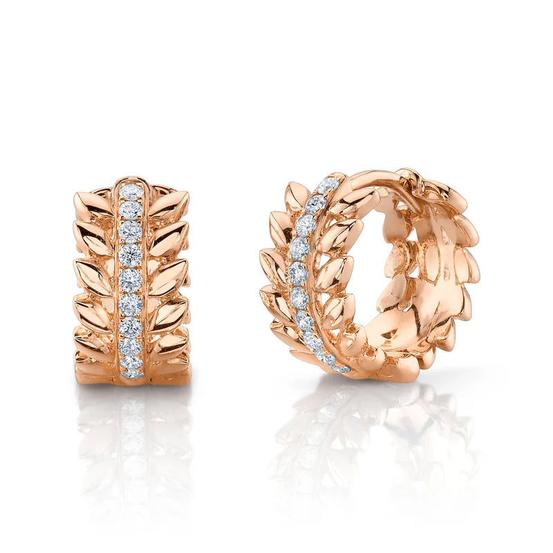 Diamond Feather Hoops