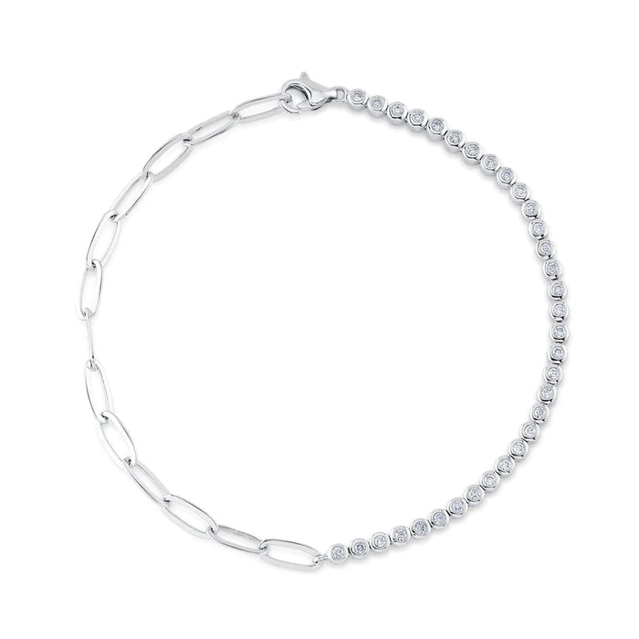 Diamond Bezel PaperClip Bracelet