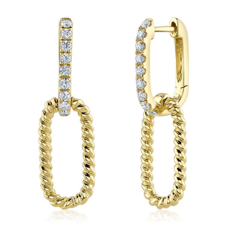 Paper Clip Diamond Earring