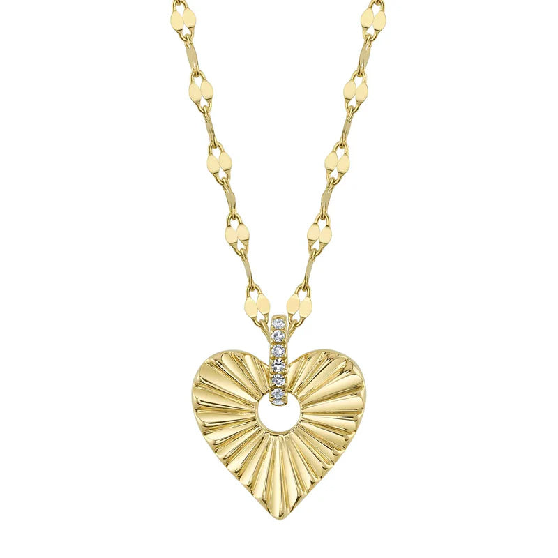 Fluted Heart Pendant